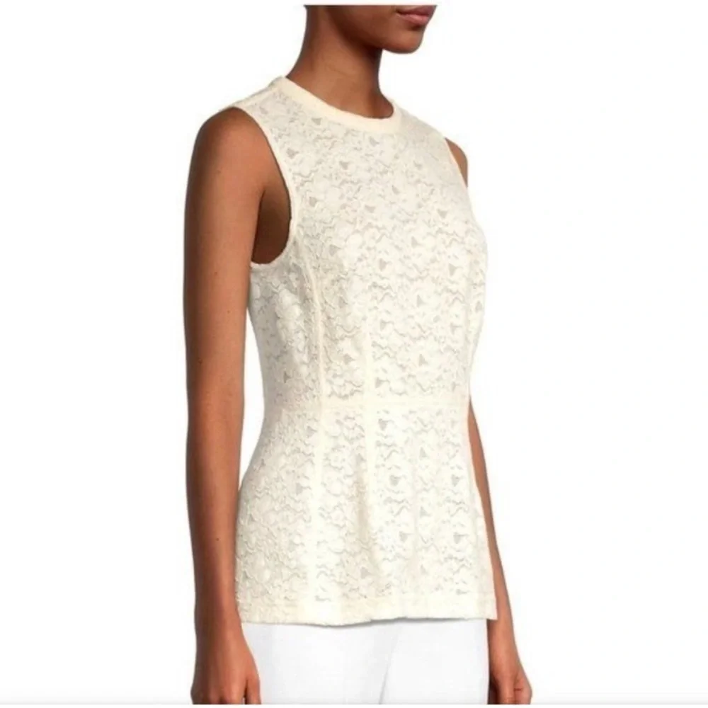 Rebecca Taylor Lace Dart Tank Top White Ivory Cream Size 10 NWT New - Picture 2 of 16